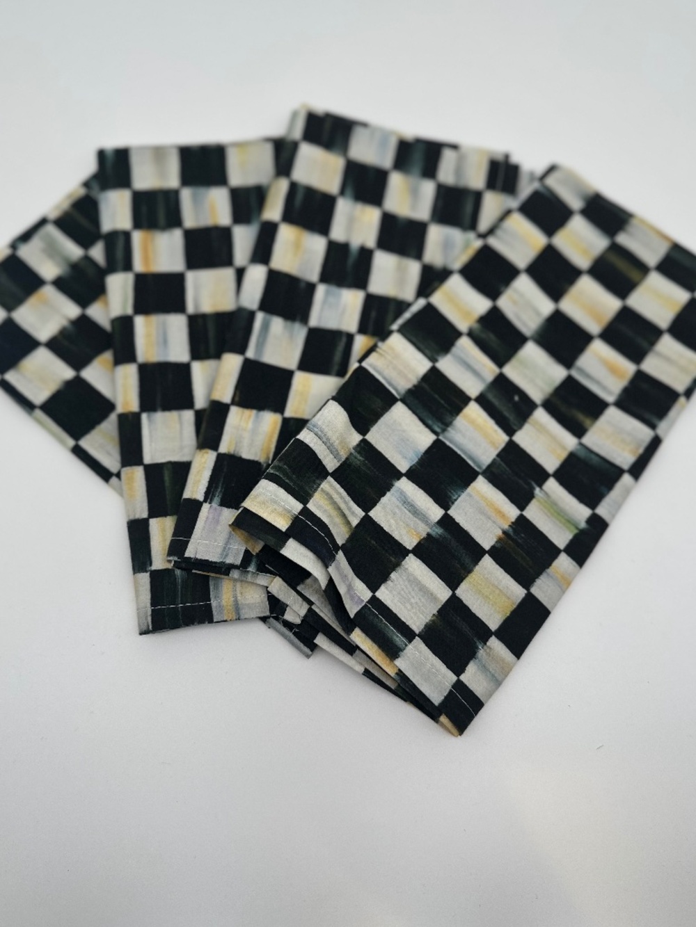 MacKenzie Child's Courtly Check Cotton Napkins RETIRED